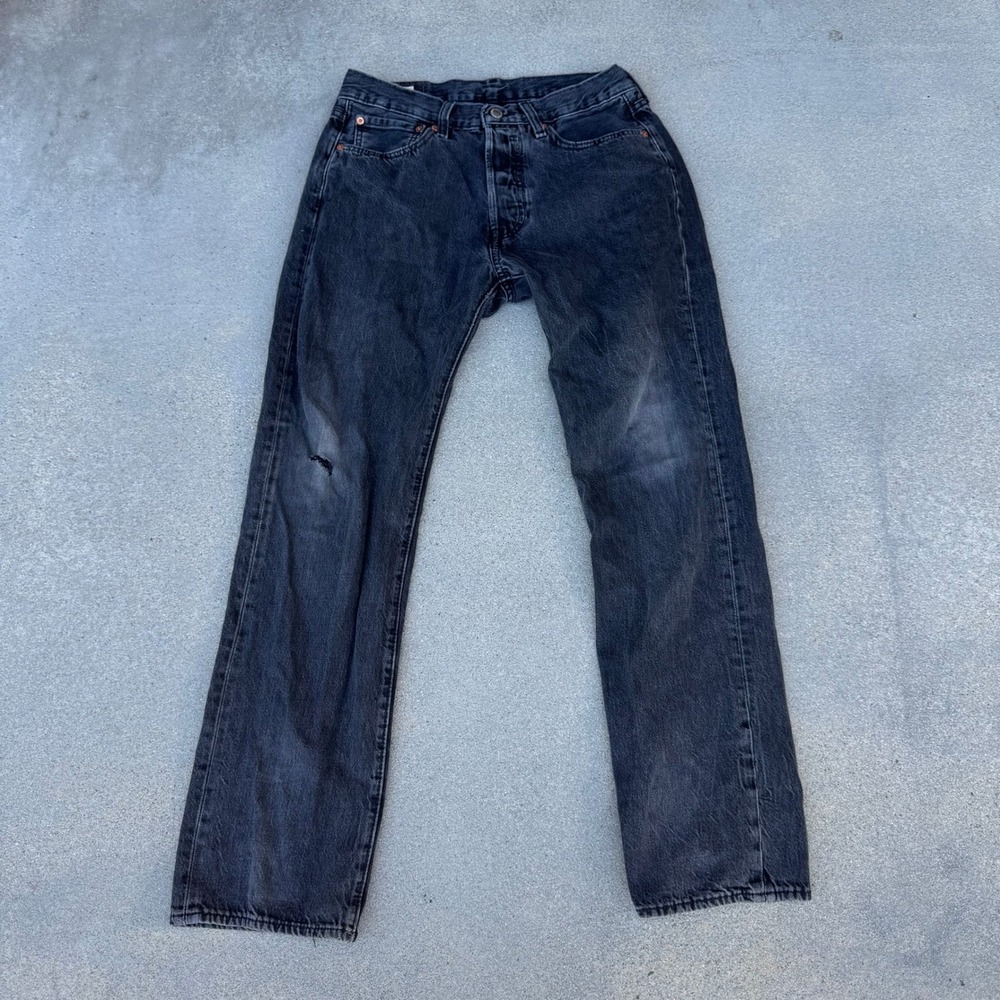 Levi's‎ Premium Big E 501 Original Fit Mens Black Straight Leg 31x32 Jeans